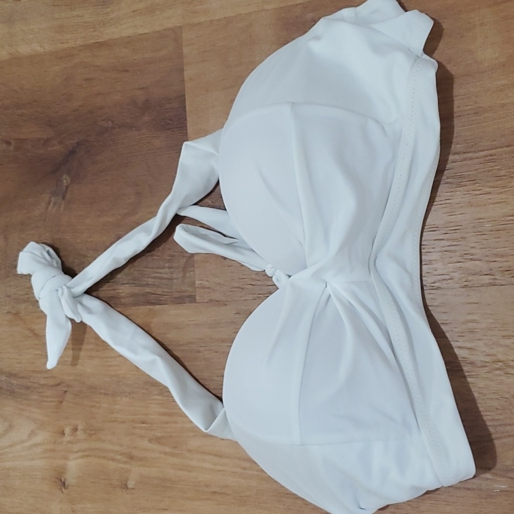 White Swim Bikini Top Size M